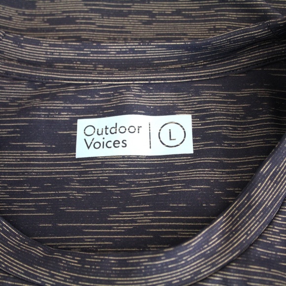 Outdoor Voices Navy Classic Fit Soft Nylon Spandex Long Sleeve Crewneck Shirt L - Picture 4 of 5